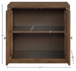 Picture of 31.5"W x 20"D x 30"H Solid Wood And Oak Veneer Sideboard/Buffet in Natural, Brown and Black Finish