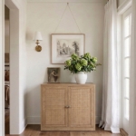 Picture of 31.5"W x 20"D x 30"H Solid Wood And Oak Veneer Sideboard/Buffet in Natural, Brown and Black Finish