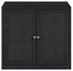 Picture of 31.5"W x 20"D x 30"H Solid Wood And Oak Veneer Sideboard/Buffet in Natural, Brown and Black Finish