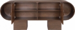 Picture of 76"W x 18"D x 30"H Solid Wood And Oak Veneer Sideboard / Buffet in Natural, Brown and Black Finish