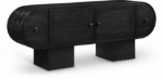 Picture of 76"W x 18"D x 30"H Solid Wood And Oak Veneer Sideboard / Buffet in Natural, Brown and Black Finish