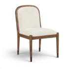 Picture of Fabric Upholstered Dining Side Chair in Cream, Beige, Green and Brown Finish