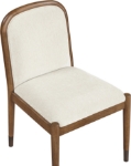 Picture of Fabric Upholstered Dining Side Chair in Cream, Beige, Green and Brown Finish