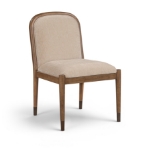 Picture of Fabric Upholstered Dining Side Chair in Cream, Beige, Green and Brown Finish