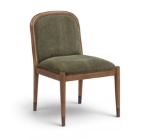 Picture of Fabric Upholstered Dining Side Chair in Cream, Beige, Green and Brown Finish