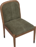 Picture of Fabric Upholstered Dining Side Chair in Cream, Beige, Green and Brown Finish