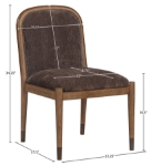 Picture of Fabric Upholstered Dining Side Chair in Cream, Beige, Green and Brown Finish
