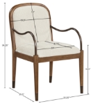 Picture of Fabric Upholstered Dining Arm Chair in Cream, Beige, Green and Brown Finish