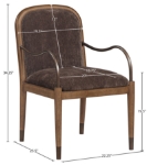Picture of Fabric Upholstered Dining Arm Chair in Cream, Beige, Green and Brown Finish