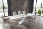 Picture of 88" to 104" Extendable White Ceramic Marble Dining Table – Only $800!