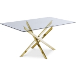 Picture of 60" Gold Metal Base Tempered Glass Top Dining tables – Only $300!