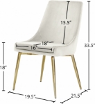 Picture of Polished Gold Metal Frame Velvet Dining Chair – Only $99 Each!