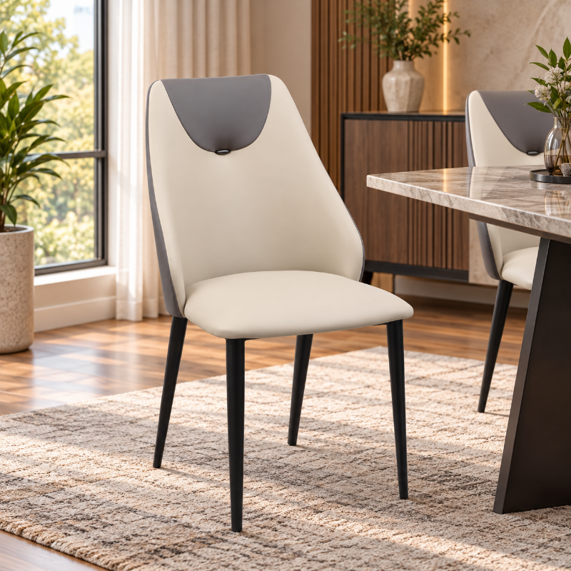 Picture of Grey faux leather upholstery 2-Tone Side Chair – Only $75 Each!