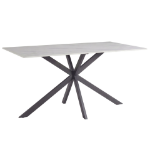 Picture of 44", 55", 62" Rectangular Dining Table with Sintered Stone Tabletop in Black Steel Base