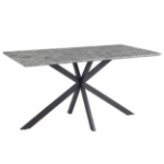 Picture of 44", 55", 62" Rectangular Dining Table with Sintered Stone Tabletop in Black Steel Base