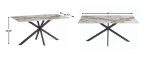 Picture of 44", 55", 62" Rectangular Dining Table with Sintered Stone Tabletop in Black Steel Base
