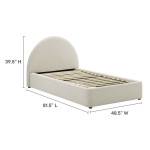 Picture of Fabric/Velvet Arched Round Platform Bed