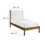 Picture of Tufted Boucle Solid Wood Twin Platform Bed