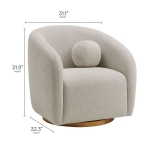 Picture of Fabric Armchair in Dove Gray, Cream, Mustard and Pine Colors
