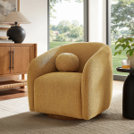 Picture of Fabric Armchair in Dove Gray, Cream, Mustard and Pine Colors