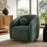 Picture of Fabric Armchair in Dove Gray, Cream, Mustard and Pine Colors