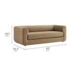 Picture of 89" Velvet Upholstered Taupe Sofa