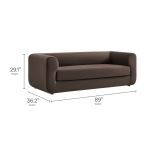Picture of 89" Velvet Upholstered Chocolate Brown Sofa