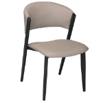 Picture of Dining Chairs Upholstered in Leather with Black Metal Legs - Only $110 Each!