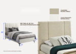 Picture of 39", 44", 48", 54" Bed in Beige and Cream White Finish