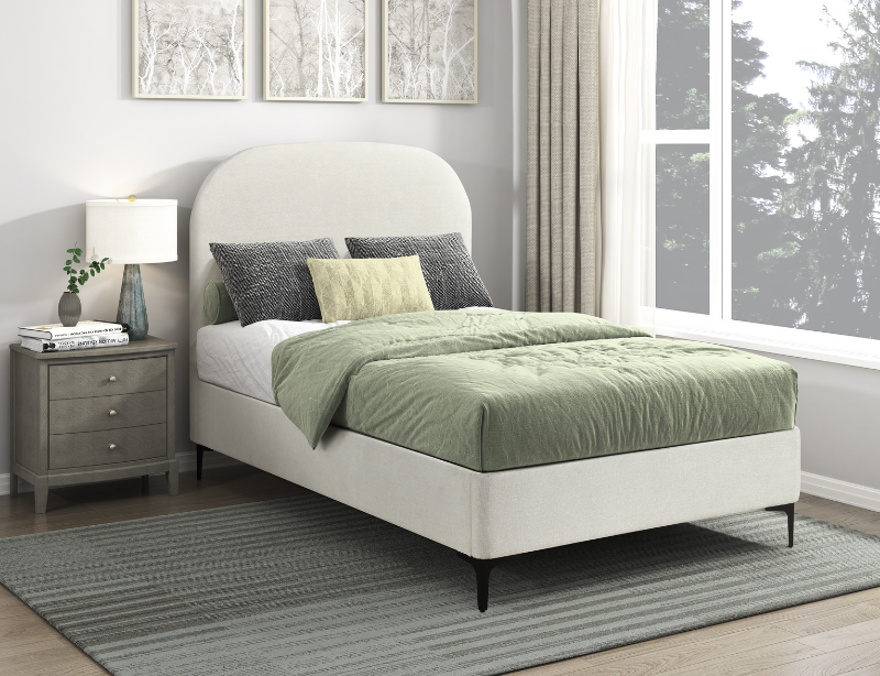 Picture of 39", 44", 48", 54" Bed in Beige and Cream White Finish