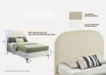 Picture of 39", 44", 48", 54" Bed in Beige and Cream White Finish