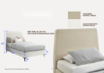 Picture of 39", 44", 48", 54" Bed in Beige and Cream White Finish