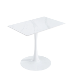 Picture of Dining Table with Sintered Stone Rectangular Tabletop and Steel Base