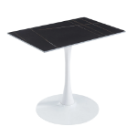 Picture of Dining Table with Sintered Stone Rectangular Tabletop and Steel Base