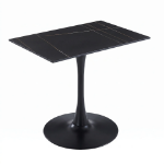 Picture of Dining Table with Sintered Stone Rectangular Tabletop and Steel Base