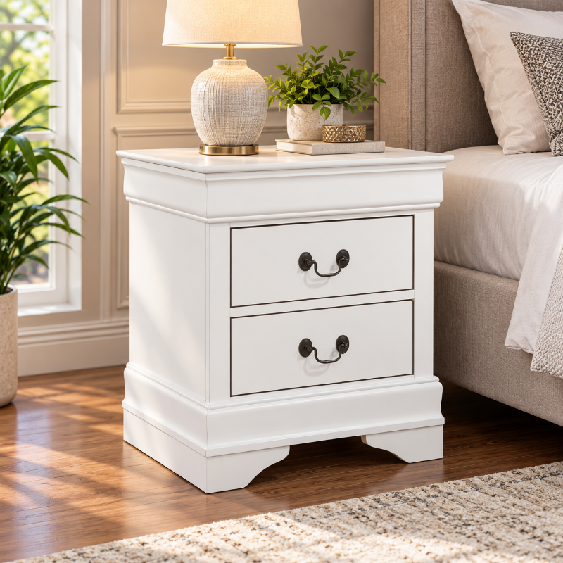 Picture of White Finish Two Drawer Nightstand – Only $60 Each!