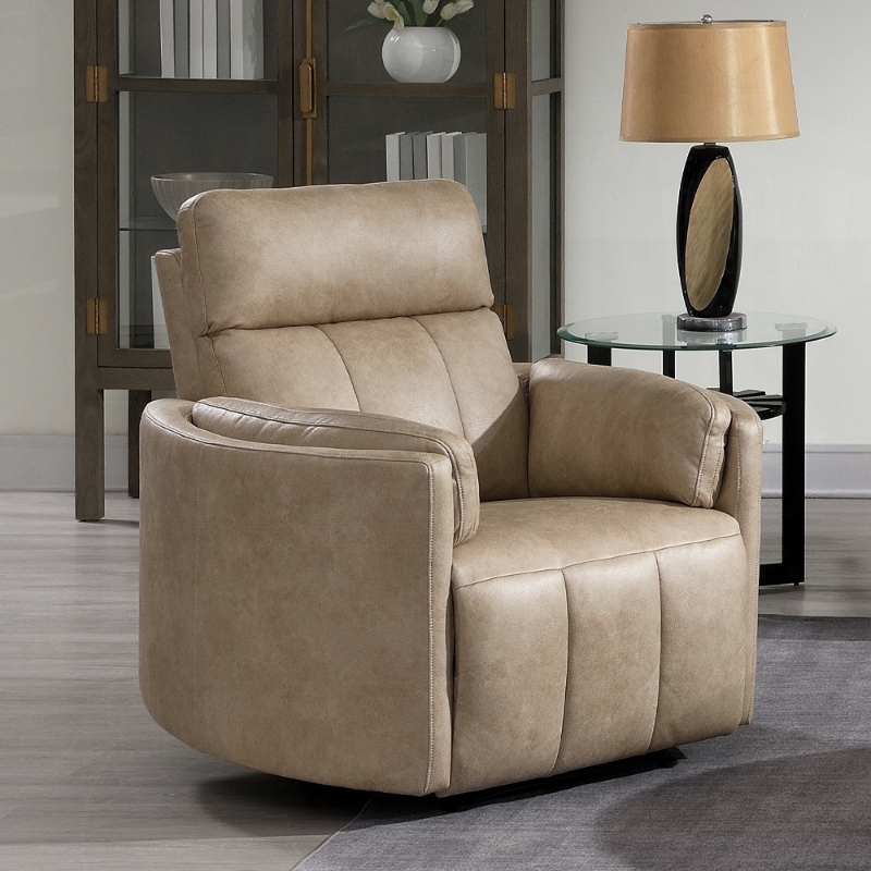 Picture of Dark Beige Polish Microfiber Motion Recliner w/Swivel