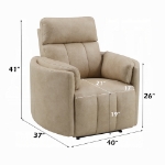 Picture of Dark Beige Polish Microfiber Motion Recliner w/Swivel