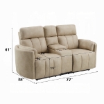 Picture of Dark Beige Polish Microfiber Motion Sofa, Loveseat and Recliner w/Swivel