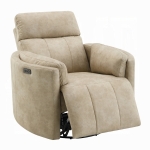 Picture of Dark Beige Polish Microfiber Power Motion Glider Recliner w/Swivel