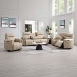 Picture of Dark Beige Polish Microfiber Power Motion Glider Recliner w/Swivel