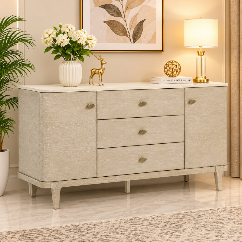 Picture of 2-door 3-drawer Cultured Marble Top Sideboard